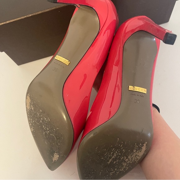 Gucci patent leather shoes heels shocking pink size 36 - Picture 5 of 9